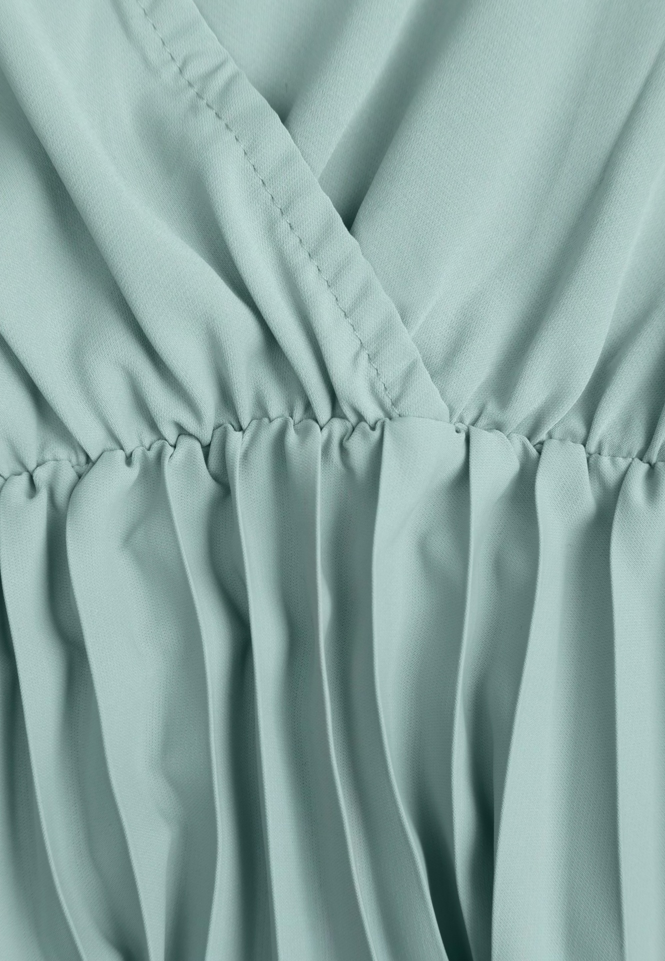 Zielona Rozkloszowana Sukienka Maxi z Plisowanym Dołem i Gumką w Talii Sare