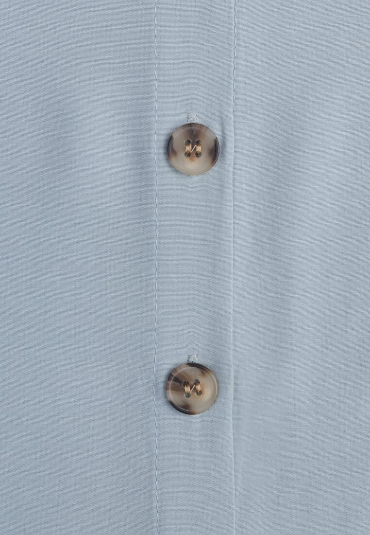 Jasnoniebieska Trapezowa Sukienka Midi bez Rękawów z Wiązanym Paskiem Ajana