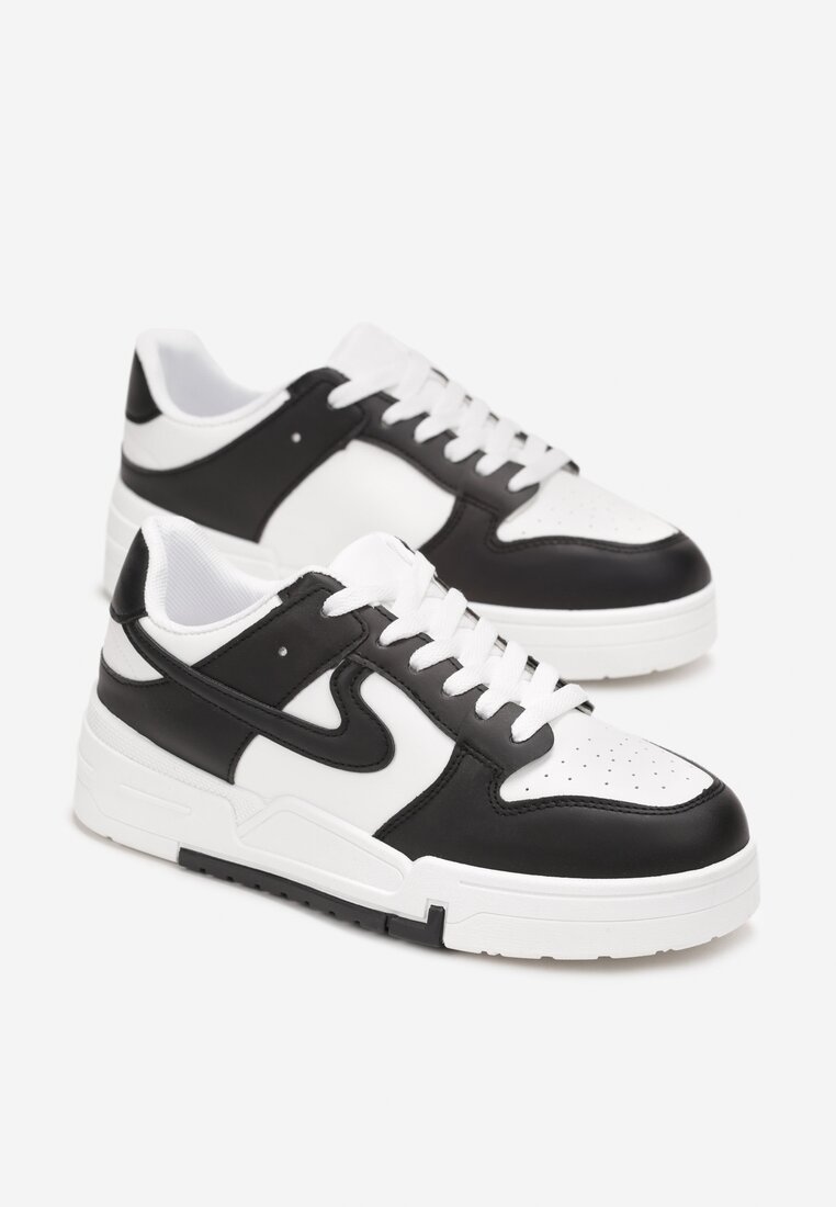 Czarne Sneakersy przed Kostkę na Platformie Elyminn