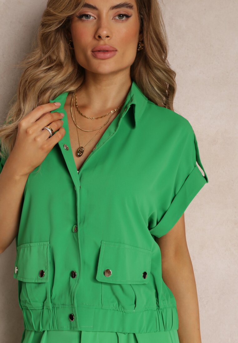 Zielony 2-częściowy Komplet z Bluzką i Spodniami Ezrala