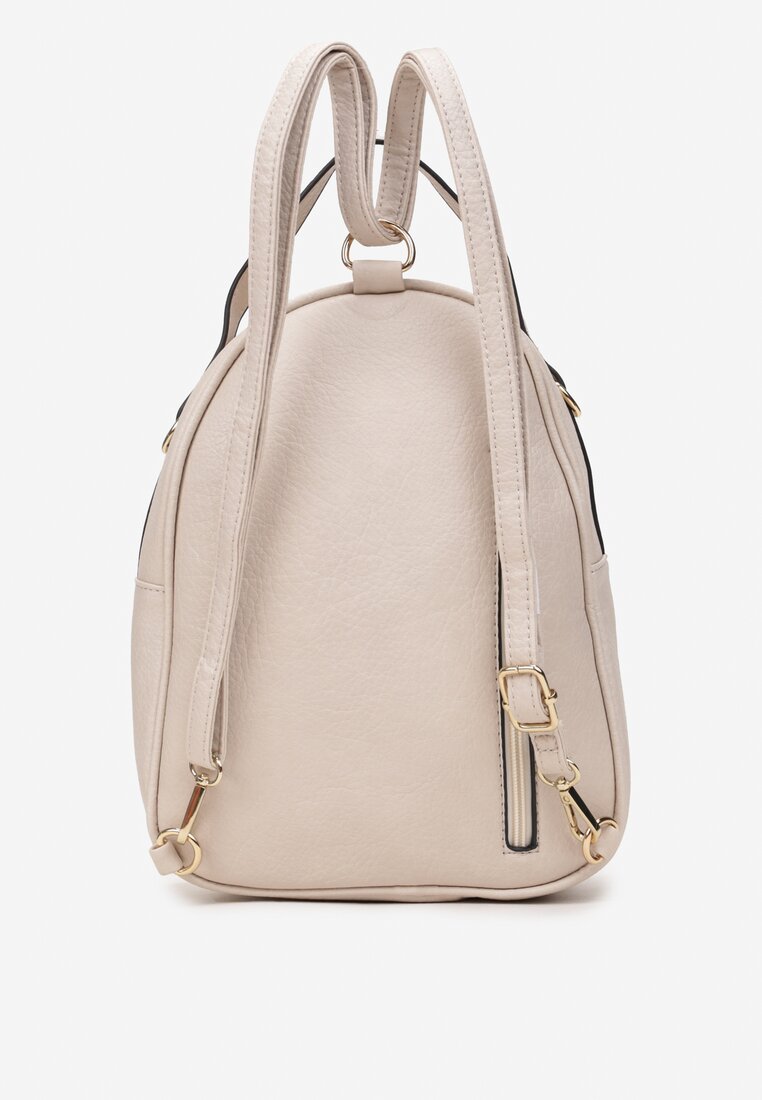 Beżowy Plecak z Ozdobnym Pikowaniem i Regulowanym Paskiem Adili