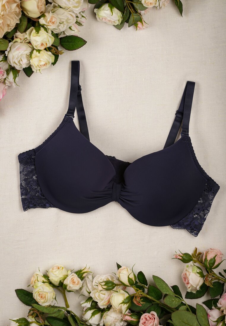 Sutien Albastru Încrețit cu Efect Push-Up Crieto