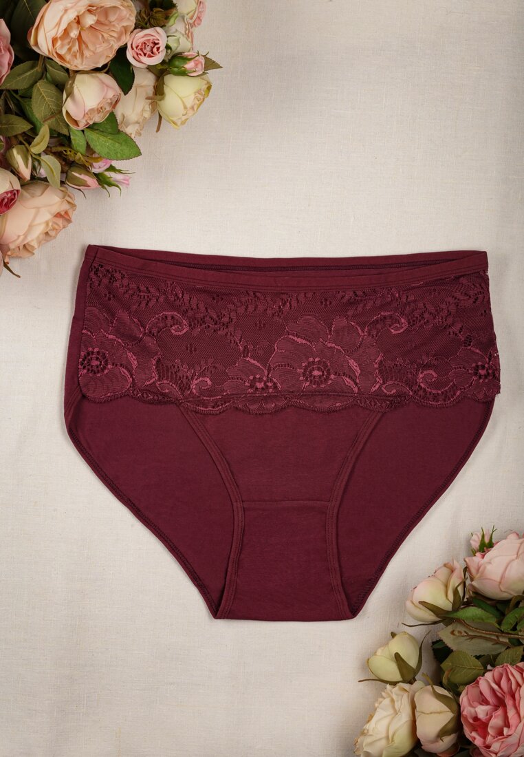 Ciemnofioletowe Majtki Figi z Koronką Natalisa