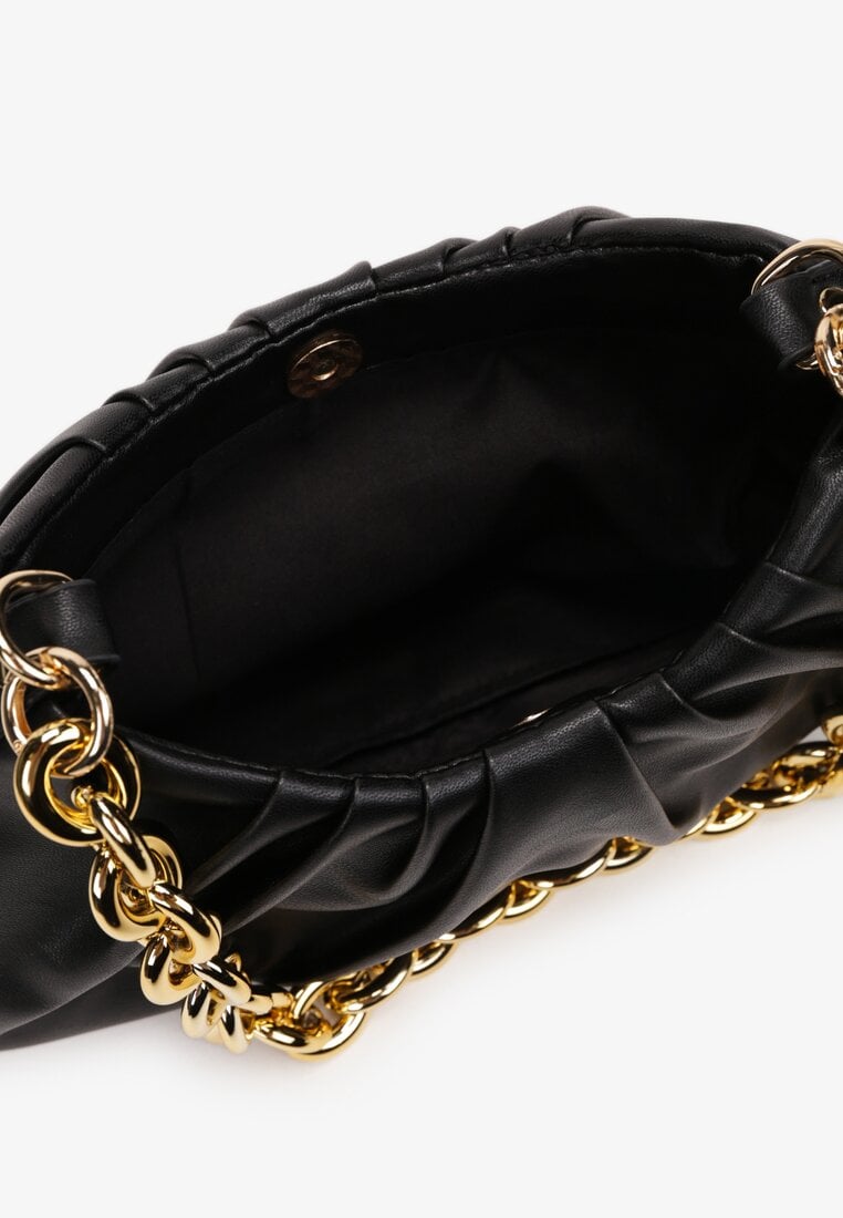 Czarna Torebka Shopper z Rączką z Łańcucha Edezi