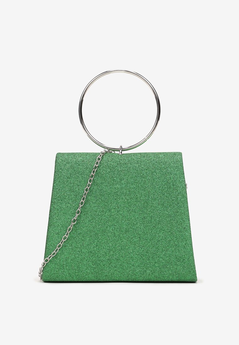 Geantă Trapezoidală Verde Sclipitoare cu Bareta Detașabilă Diraias