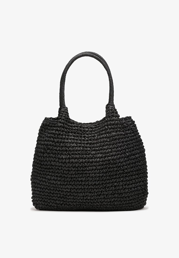 Czarna Pleciona Torebka Shopper z Rączką Zulia