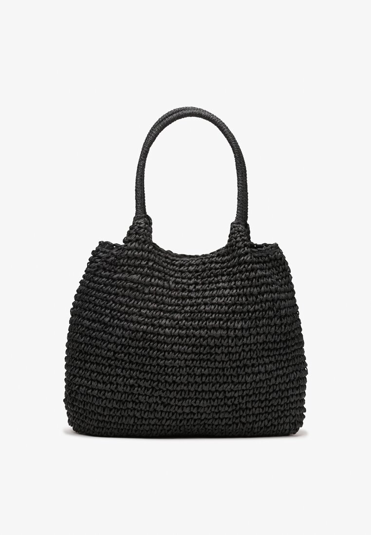 Czarna Pleciona Torebka Shopper z Rączką Zulia