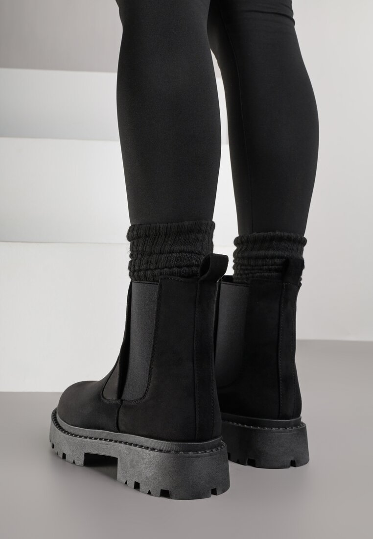 Botine negre cu talpa groasa Gosoga
