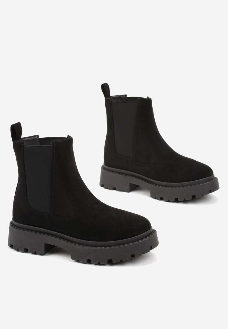 Botine negre cu talpa groasa Gosoga