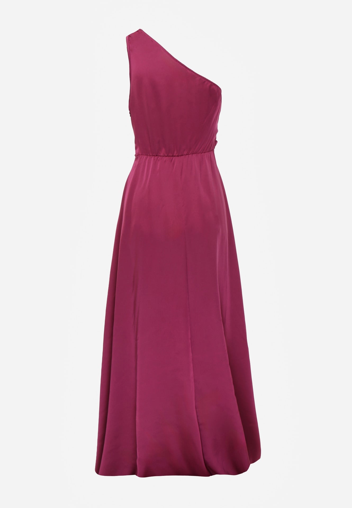 Fioletowa Elegancka Sukienka na Jedno Ramię o Asymetrycznym Fasonie Leylane