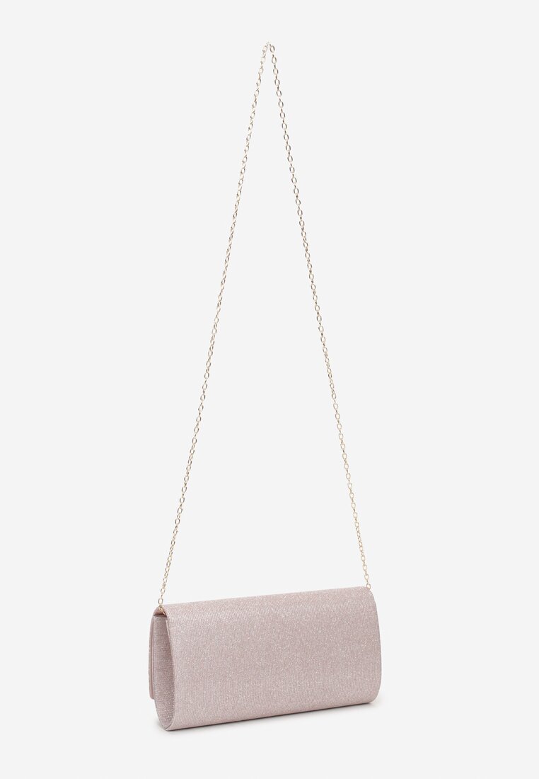 Poșetă roz Plic pe Lanț cu Model Geometric și Decor cu Pietre Nappy