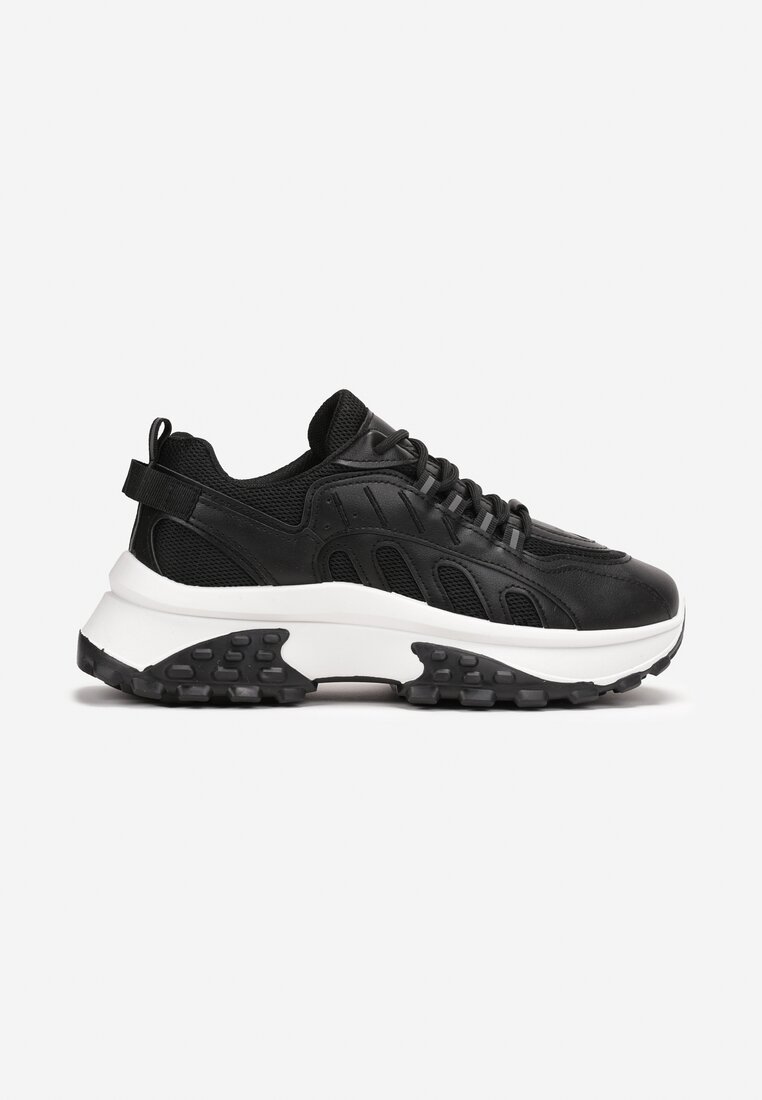 Sneakers Negri Platforma cu Șiret și Glezniera Amelm