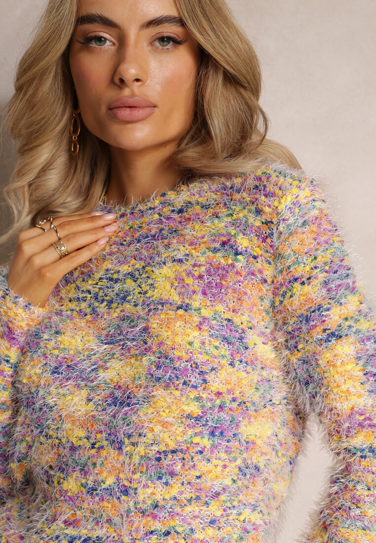 Pulover Lână Sissilla Violet-Galben