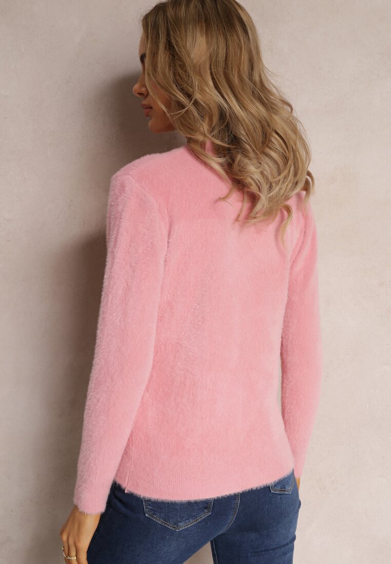 Różowy Sweter Wełniany Elisabema