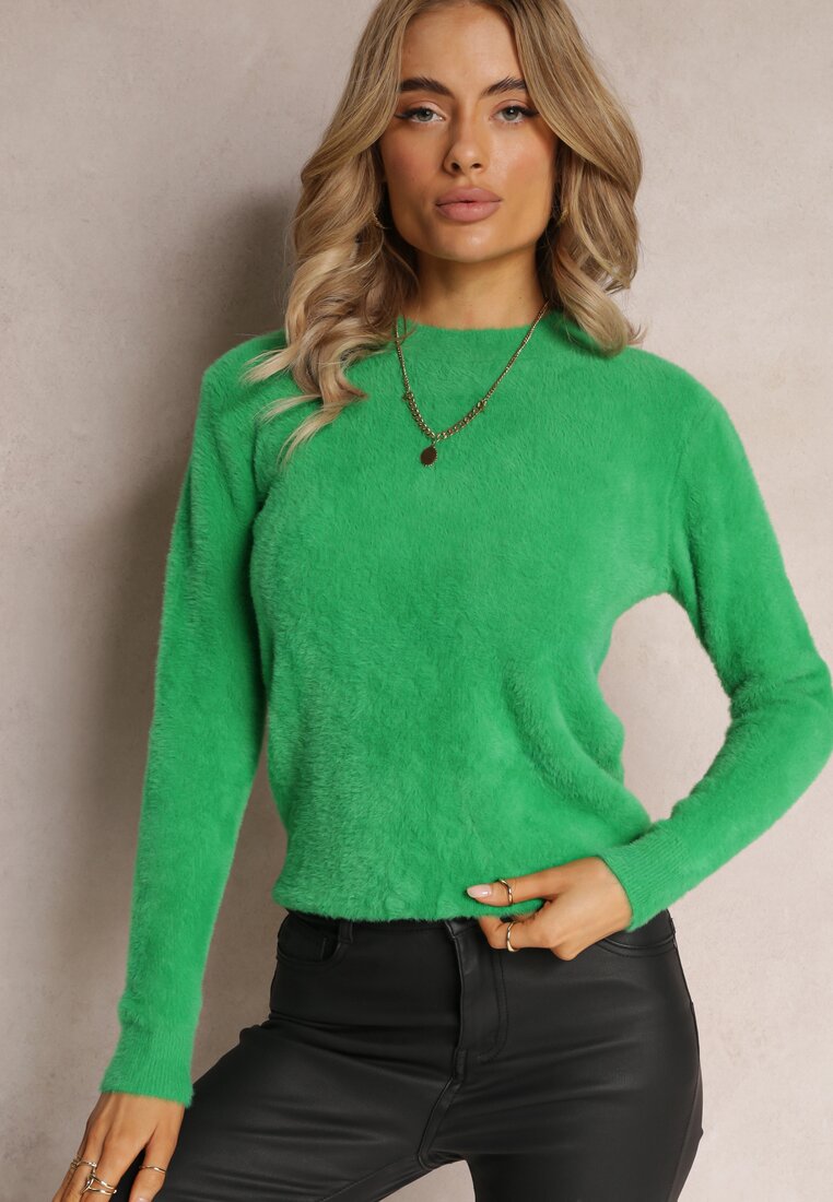 Zielony Sweter Wełniany Elisabema
