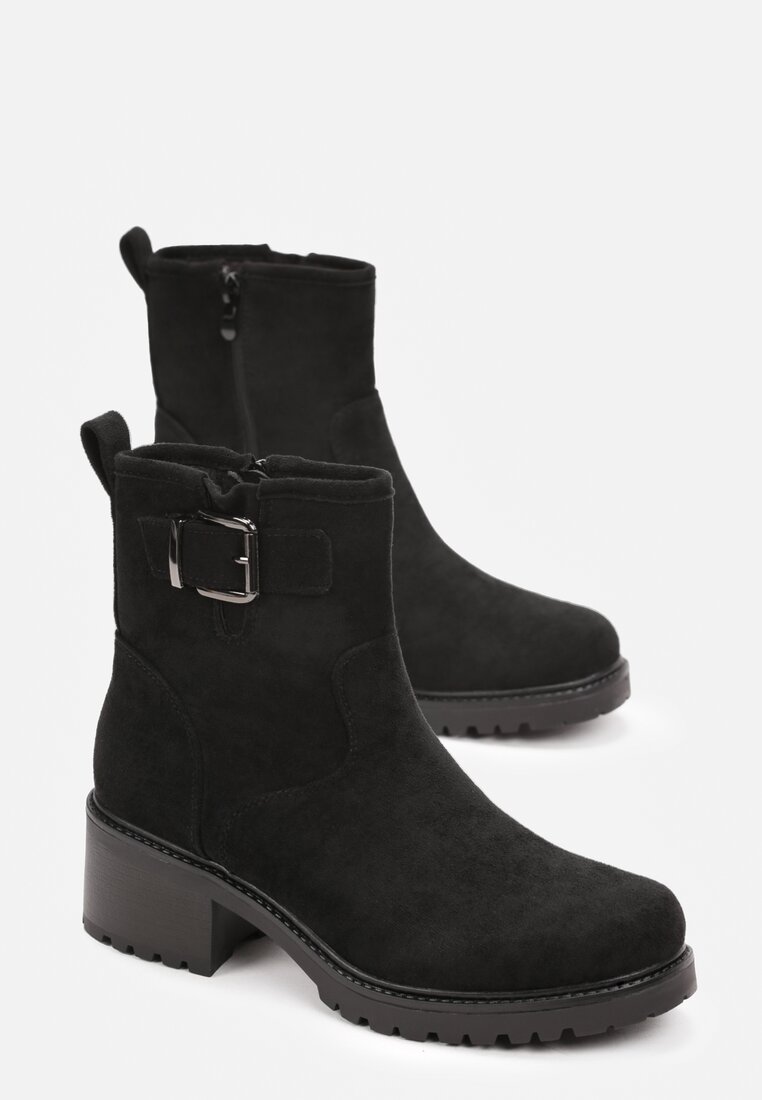 Botine Negre cu Toc Mic Anikkes