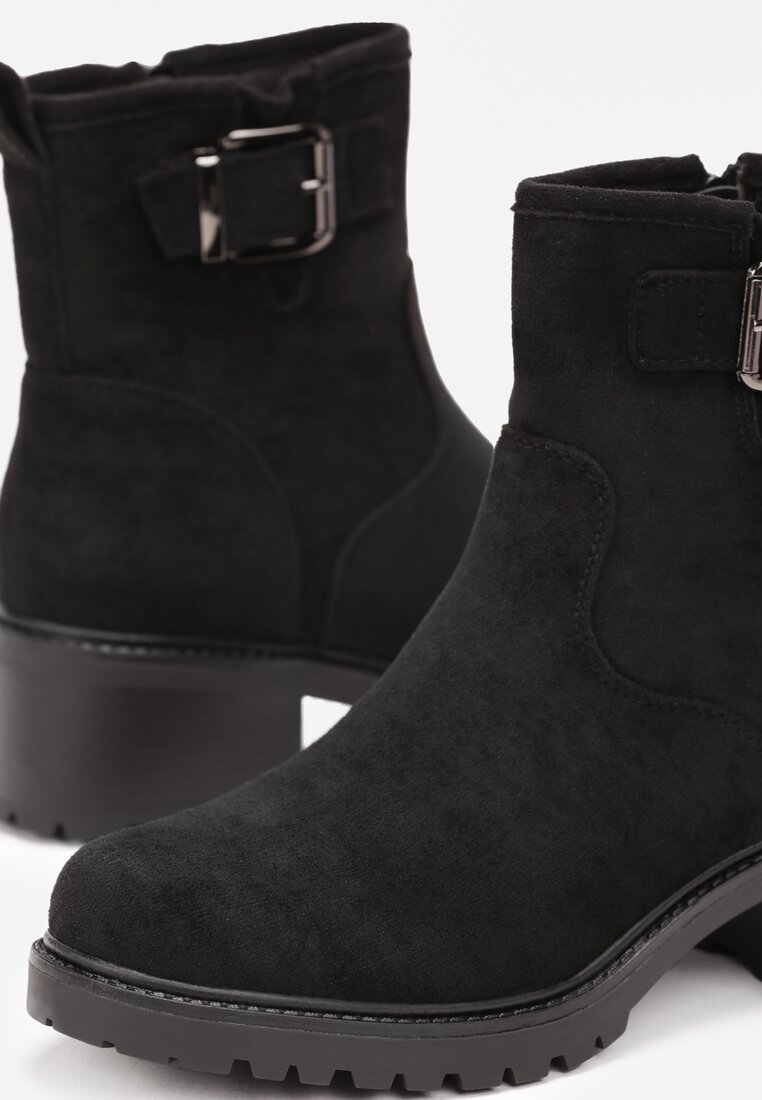 Botine Negre cu Toc Mic Anikkes