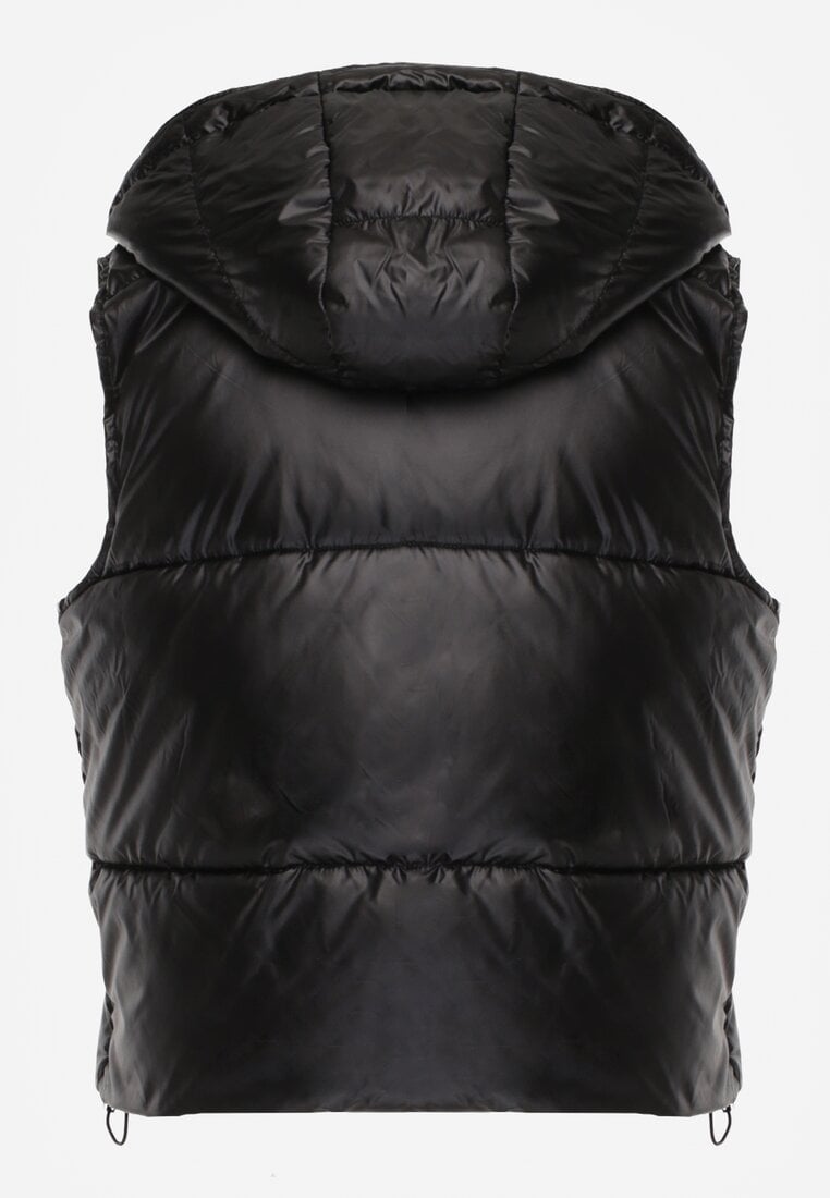 Czarna Pikowana Kamizelka z Szerokim Kapturem Wivelle