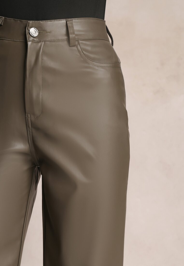 Ciemnoszare Spodnie High Waist z Szerokimi Nogawkami Loriama