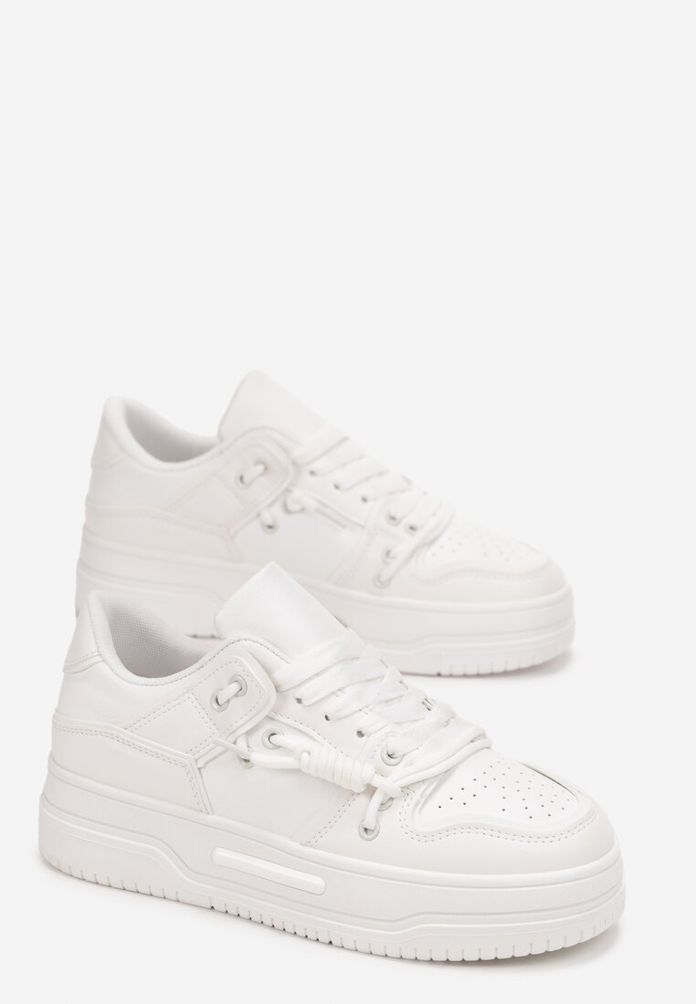 Sneakers Albi cu Șiret Dublu pe Talpă Groasă Ralholena