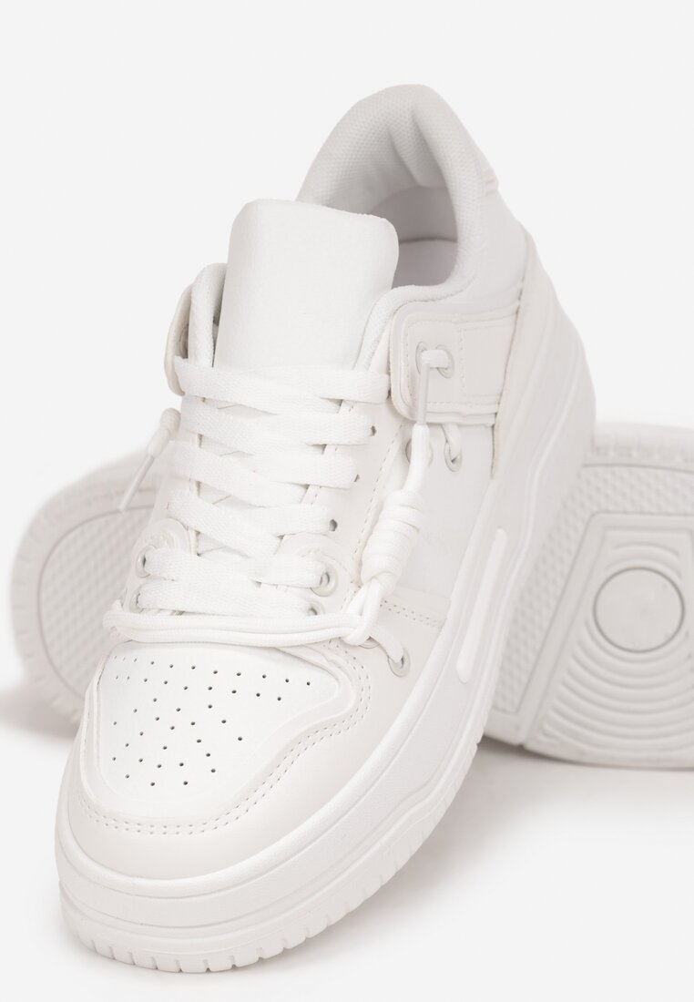 Sneakers Albi cu Șiret Dublu pe Talpă Groasă Ralholena