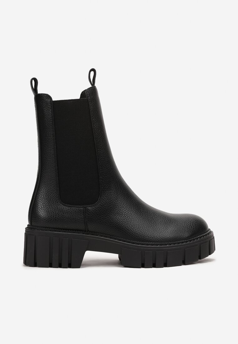 Botine negre cu platformă groasă și carâmb elastic Eloriella