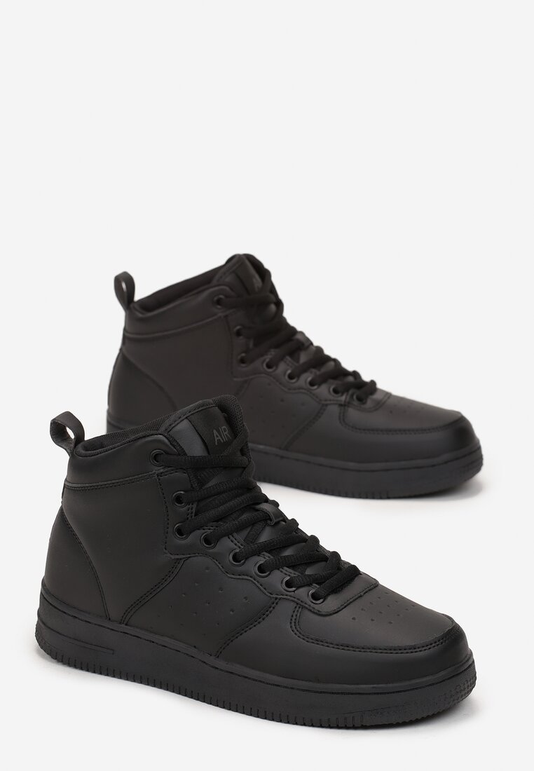 Sneakers Negri cu șireturi până la gleznă Lincea