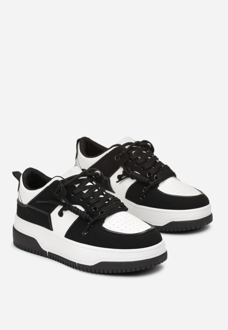 Sneakers Negri cu Perforatie și șiret Dublu Misoval