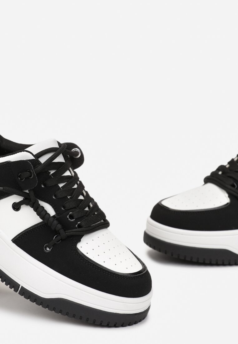 Sneakers Negri cu Perforatie și șiret Dublu Misoval