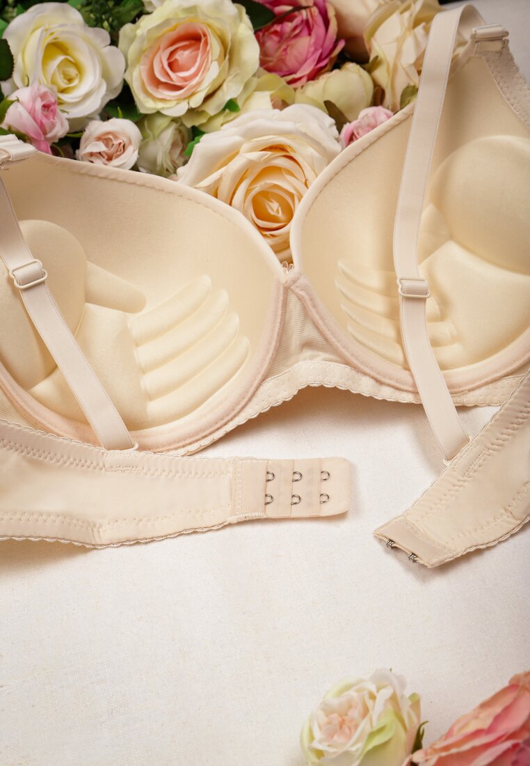 Sutien push-up bej deschis la culoare cu bretele detașabile Milore