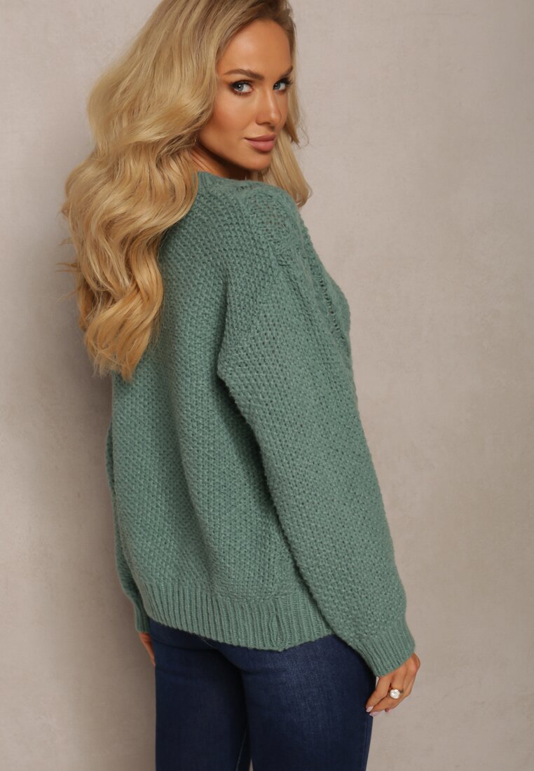 Pulover Verde Tricot Elastic Rofekia
