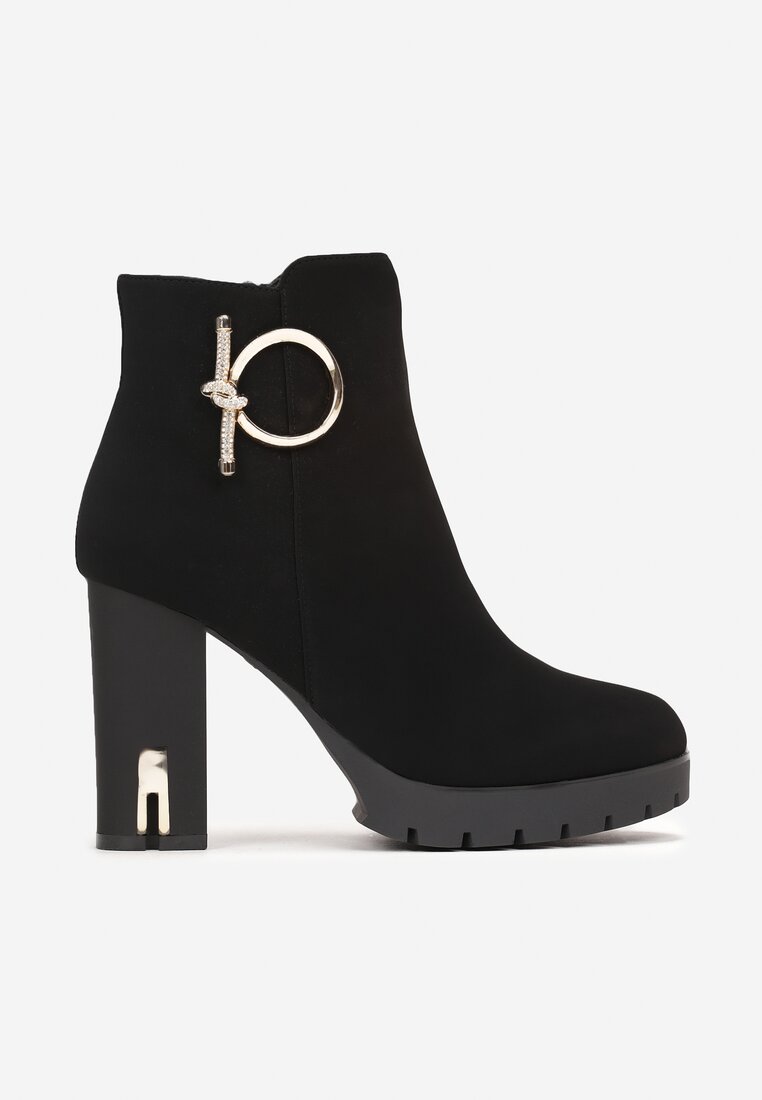 Botine Negre cu Toc și Platformă Basika