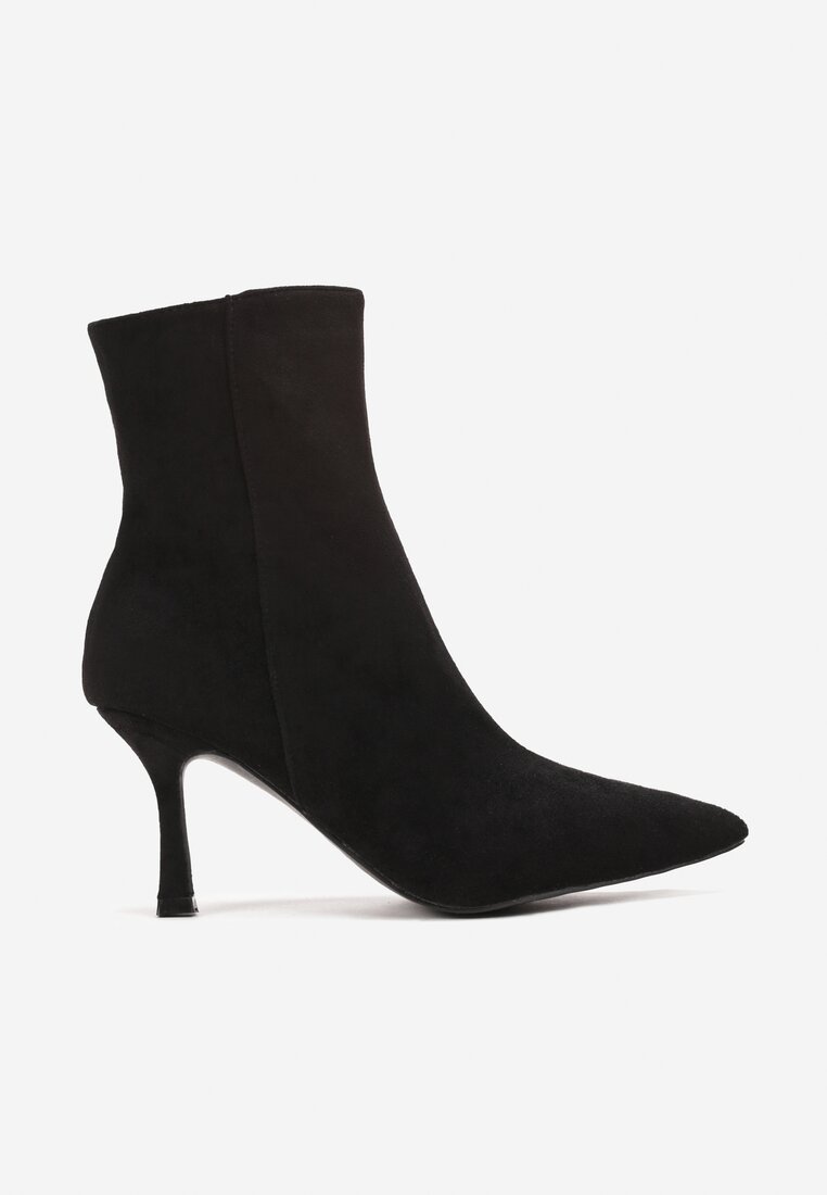 Botine Negre cu Toc Mic din Imitatie de Camos Naaria