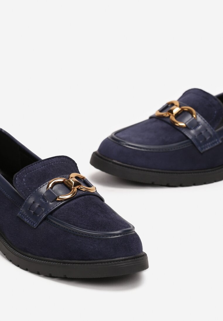 Mocasini Bleumarin cu Cataramă Ornamentală Wenihela