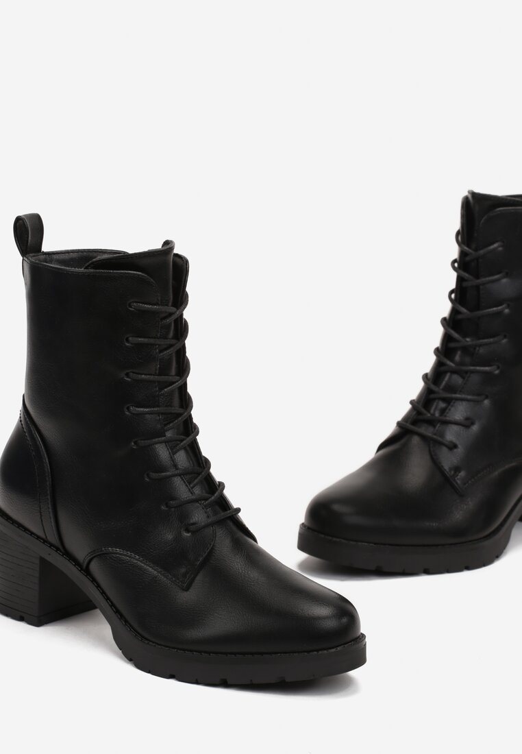 Botine Negre cu Toc Mic Zenaide