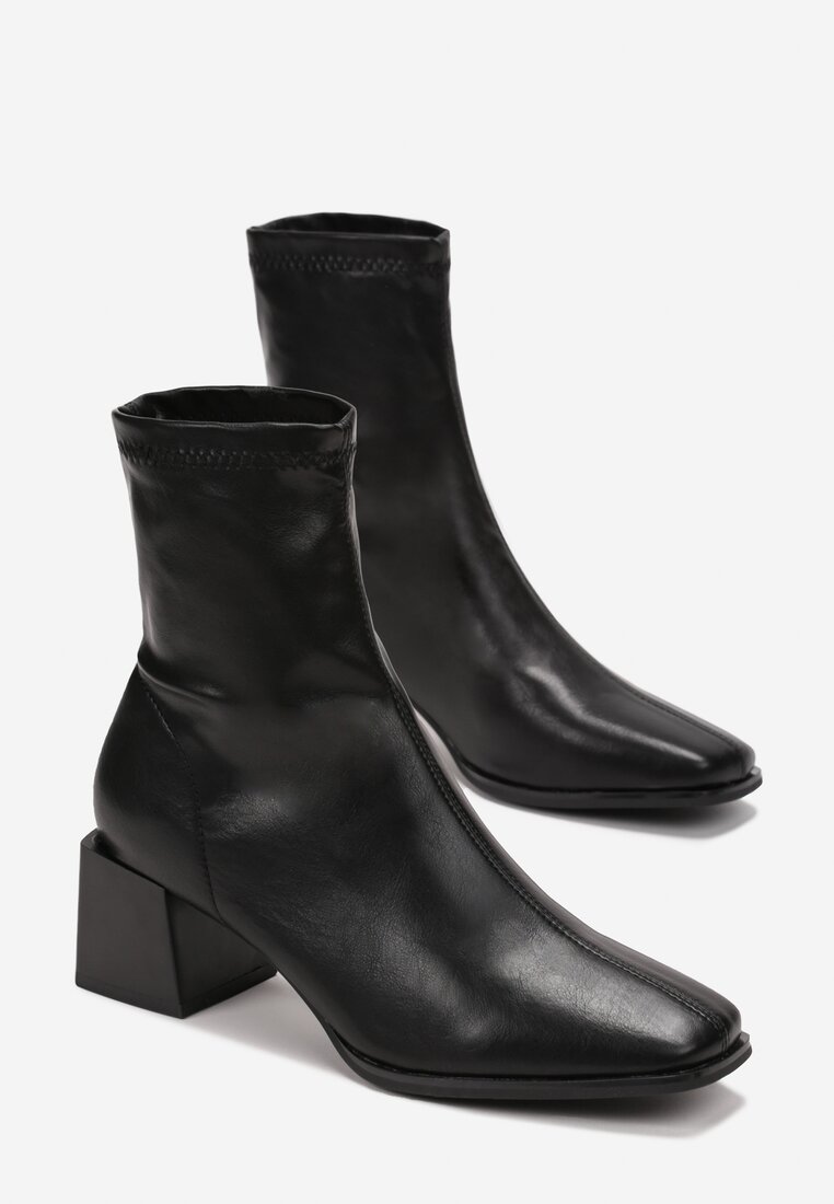 Botine Negre cu Toc Mic Sileurie