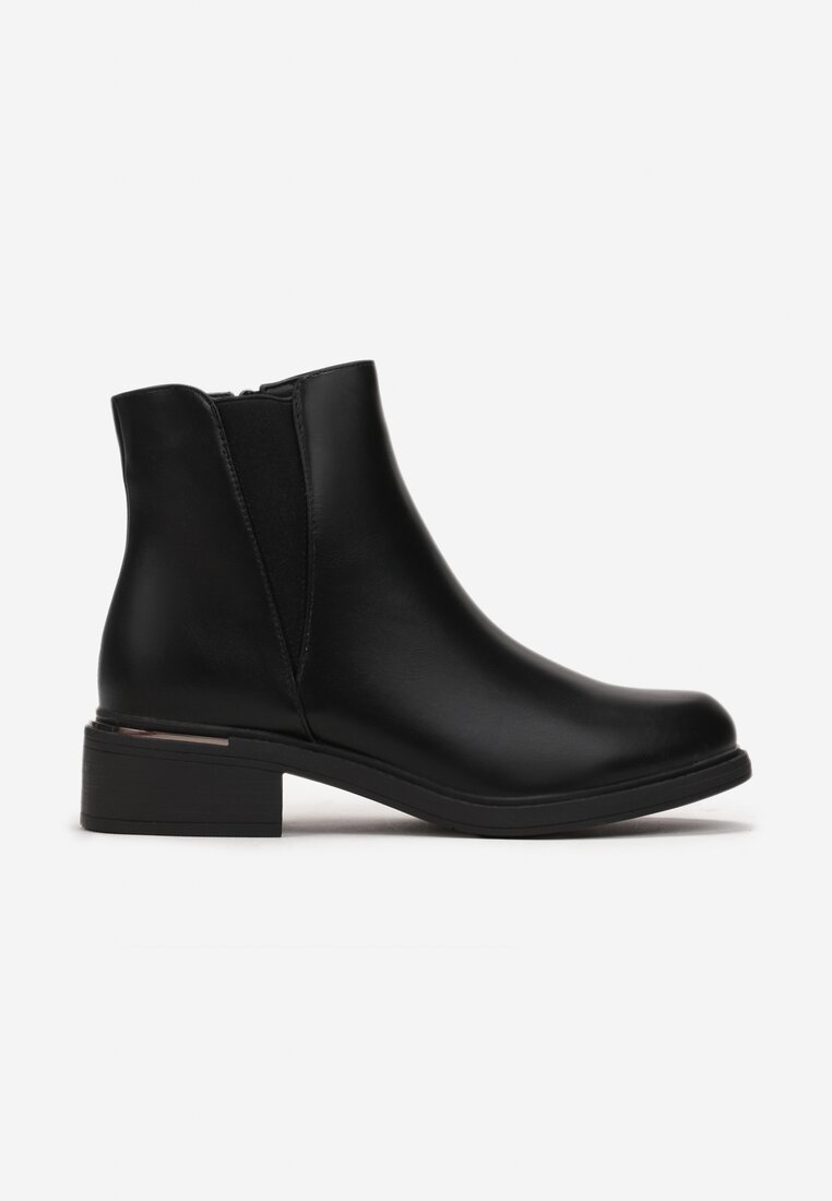 Botine Chelsea Negre Booni cu Inserție Elastică Laterală Clasică