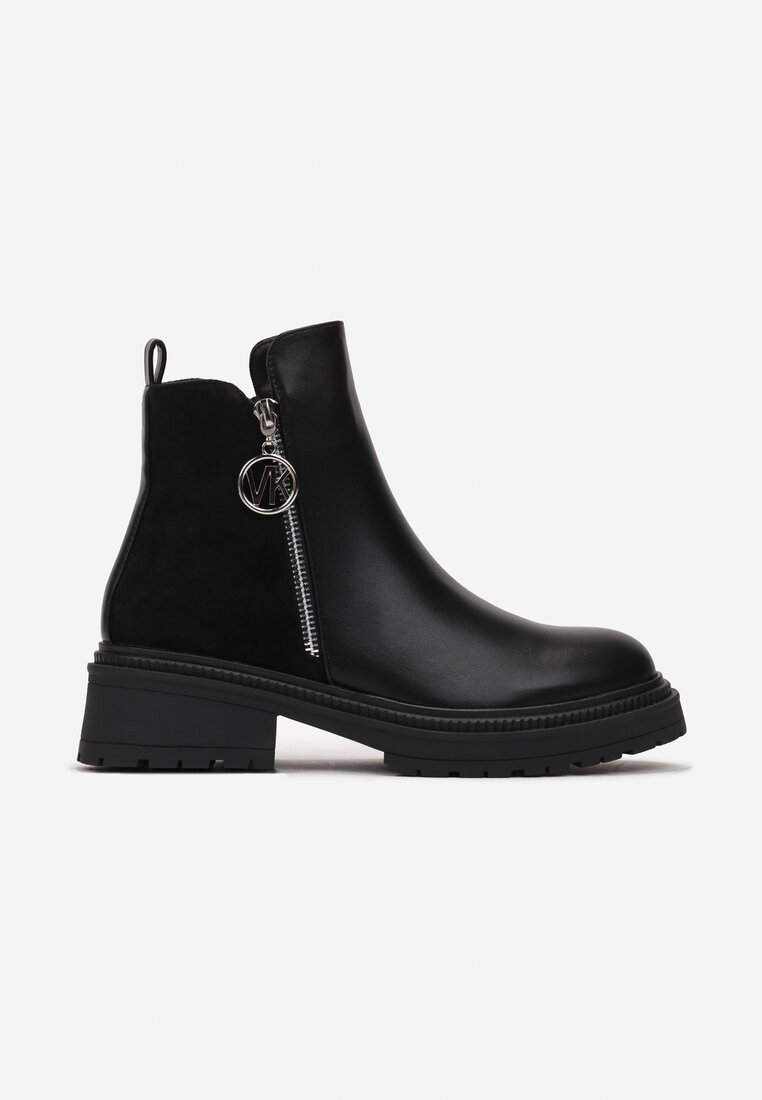 Botine negre Facore cu fermoar