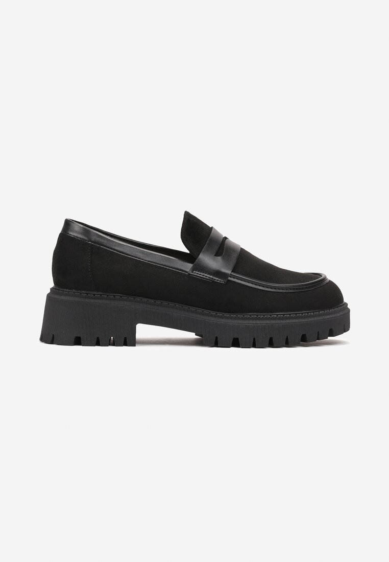 Mocasini Negri Clasici Slip-On Talpă Groasă Zimțată Klimme
