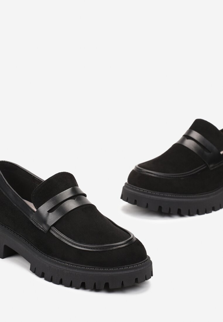 Mocasini Negri Clasici Slip-On Talpă Groasă Zimțată Klimme
