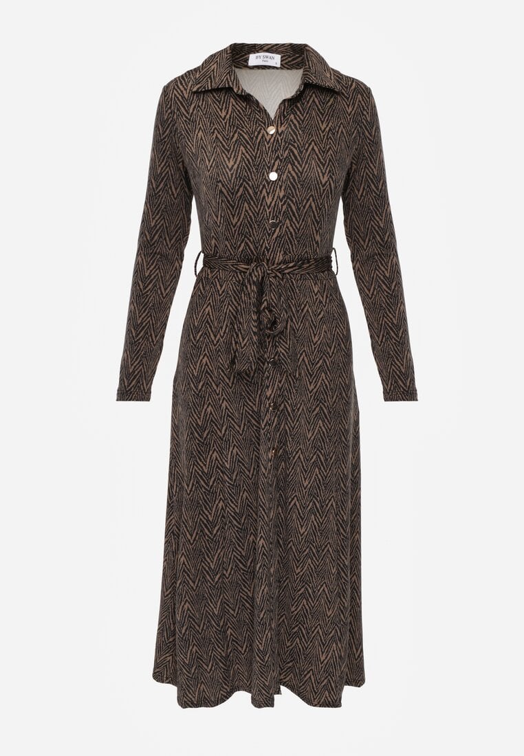 Rochie Cămașă Midi Maro cu Curea Xudilla