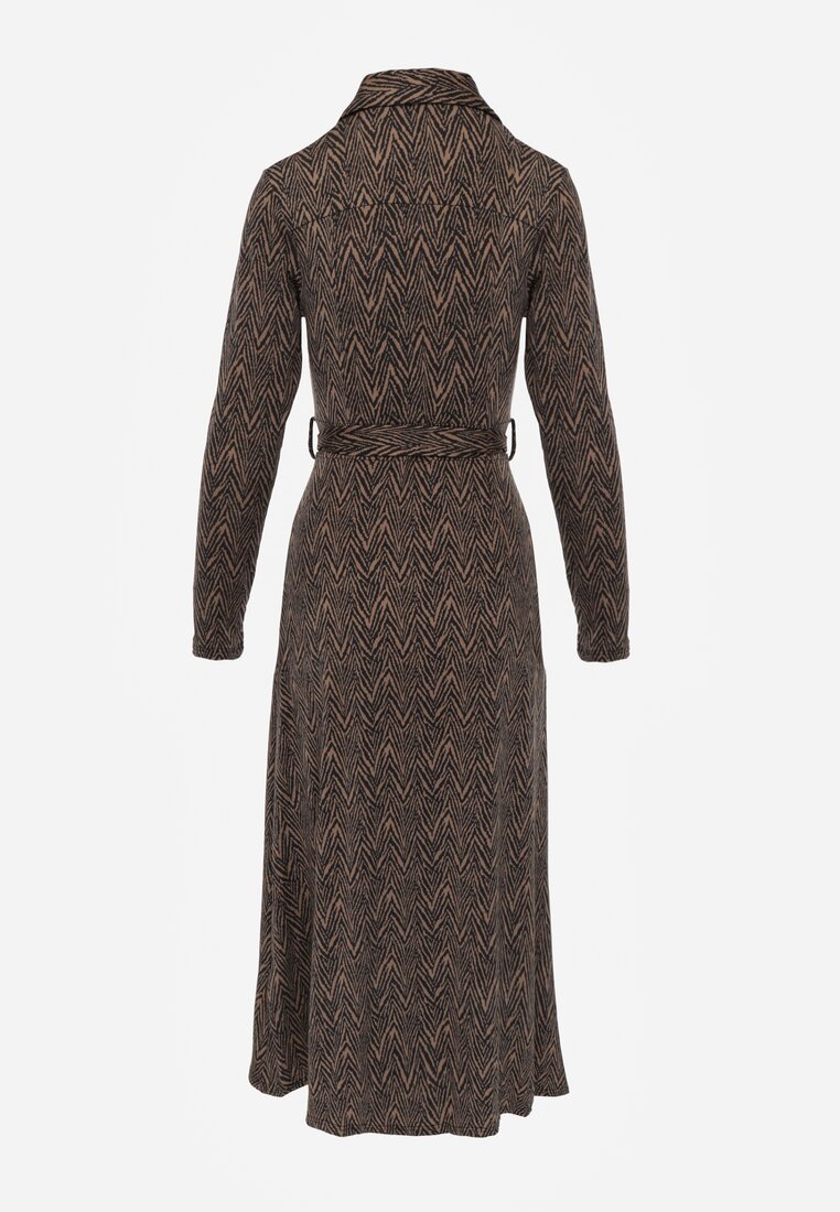 Rochie Cămașă Midi Maro cu Curea Xudilla