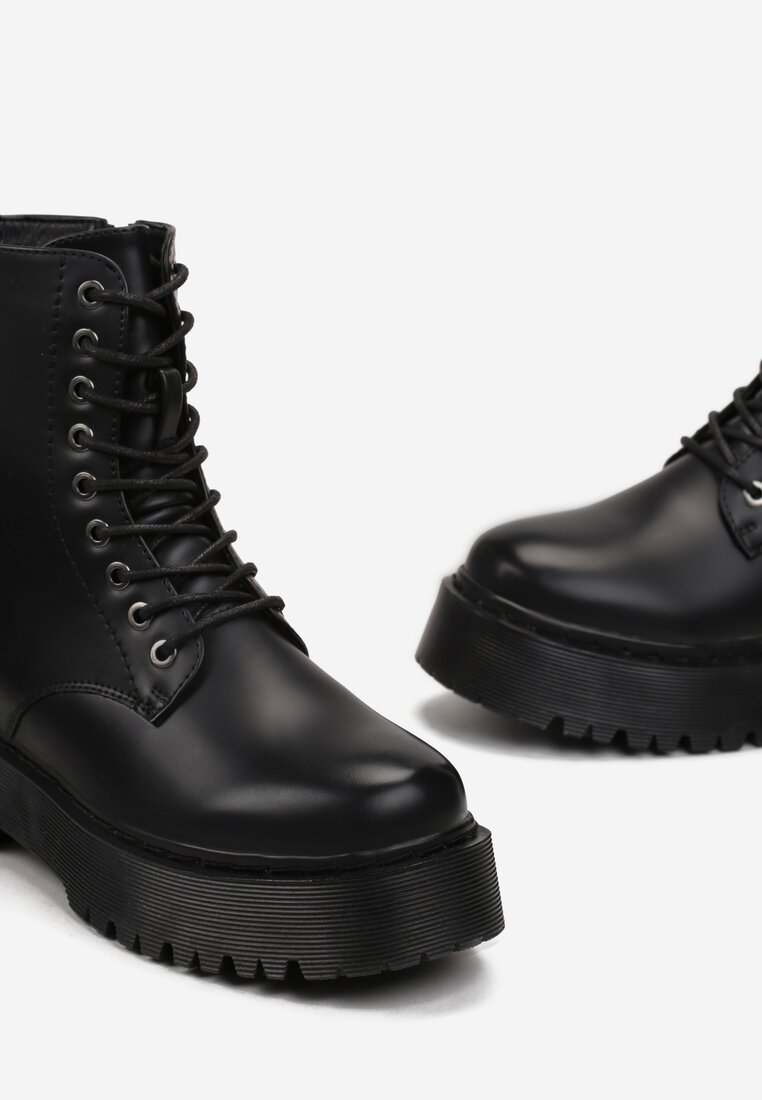 Ghete negre stil worker pe platformă Maialen