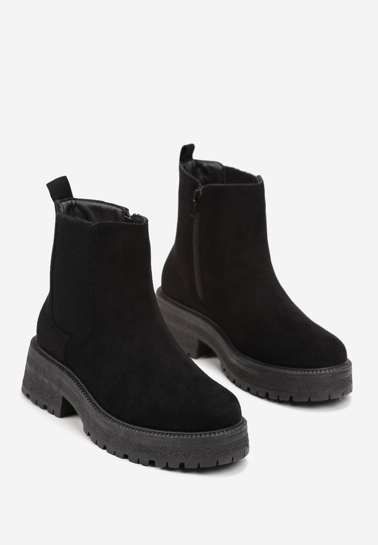 Ghete Botine Negre cu Platformă Nomentta