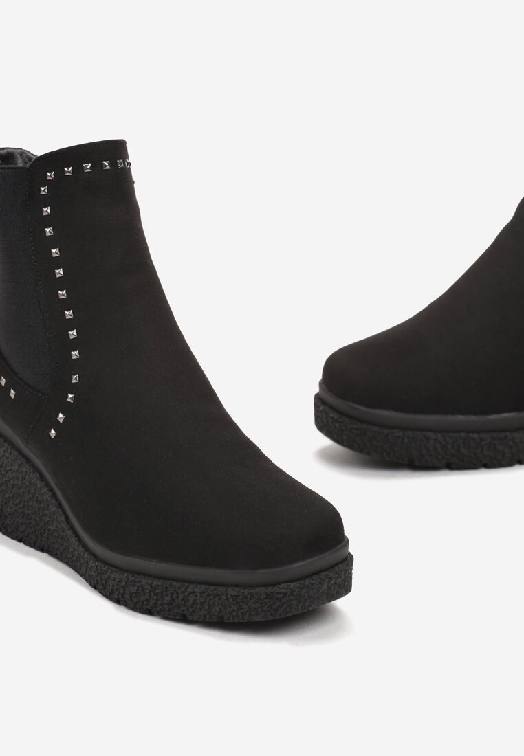 Botine negre cu platformă gleznă cu ținte Adevva