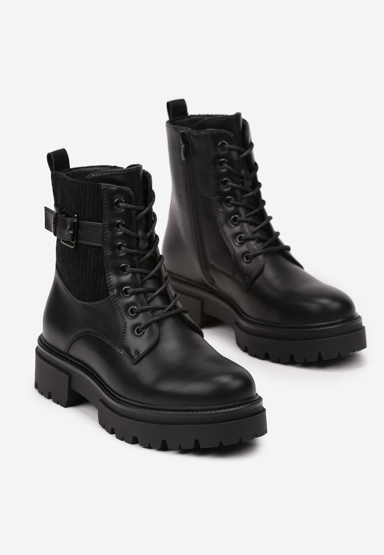 Botine Negre în Stilul Lucrătorilor Grunge Eiase