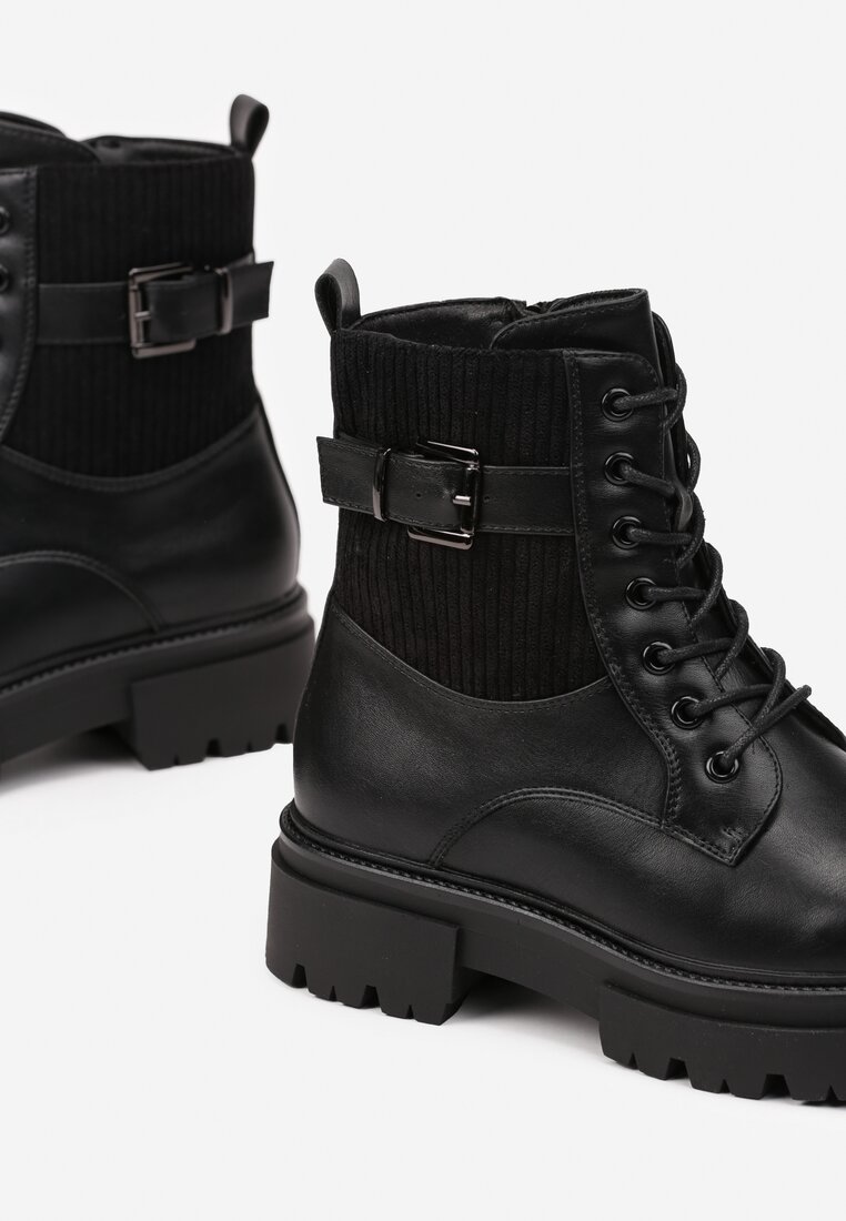 Botine Negre în Stilul Lucrătorilor Grunge Eiase