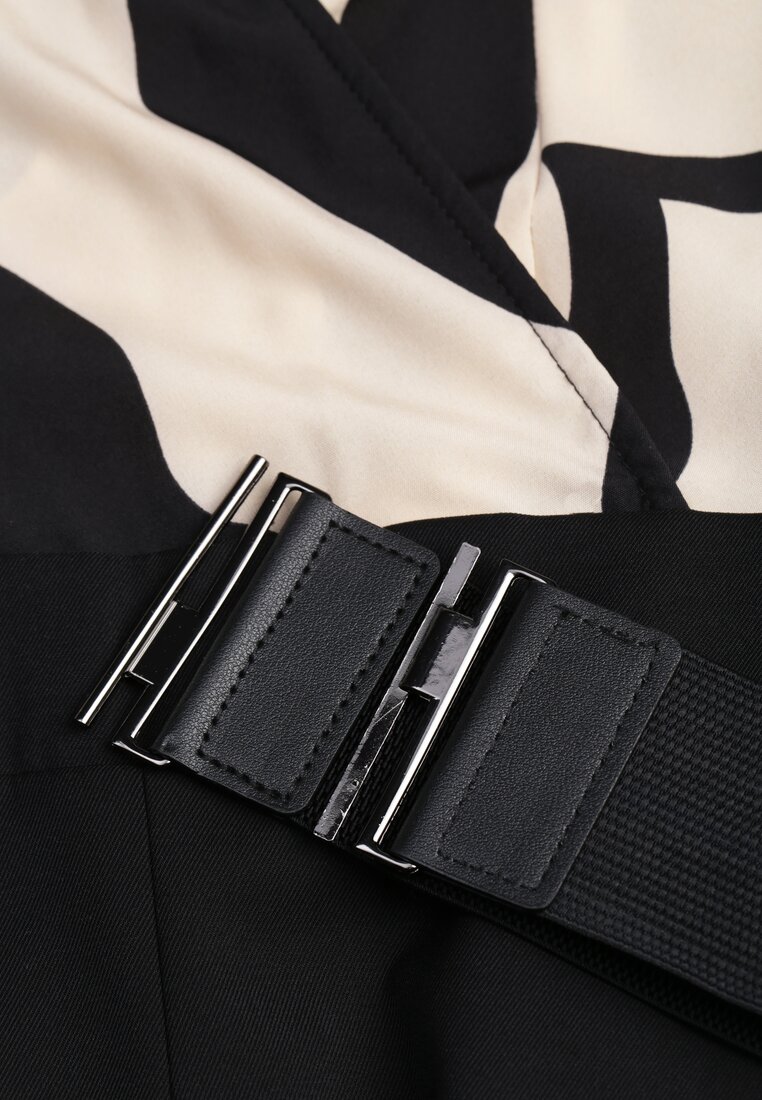 Salopetă lungă bej cu curea și decolteu în V Johnatho