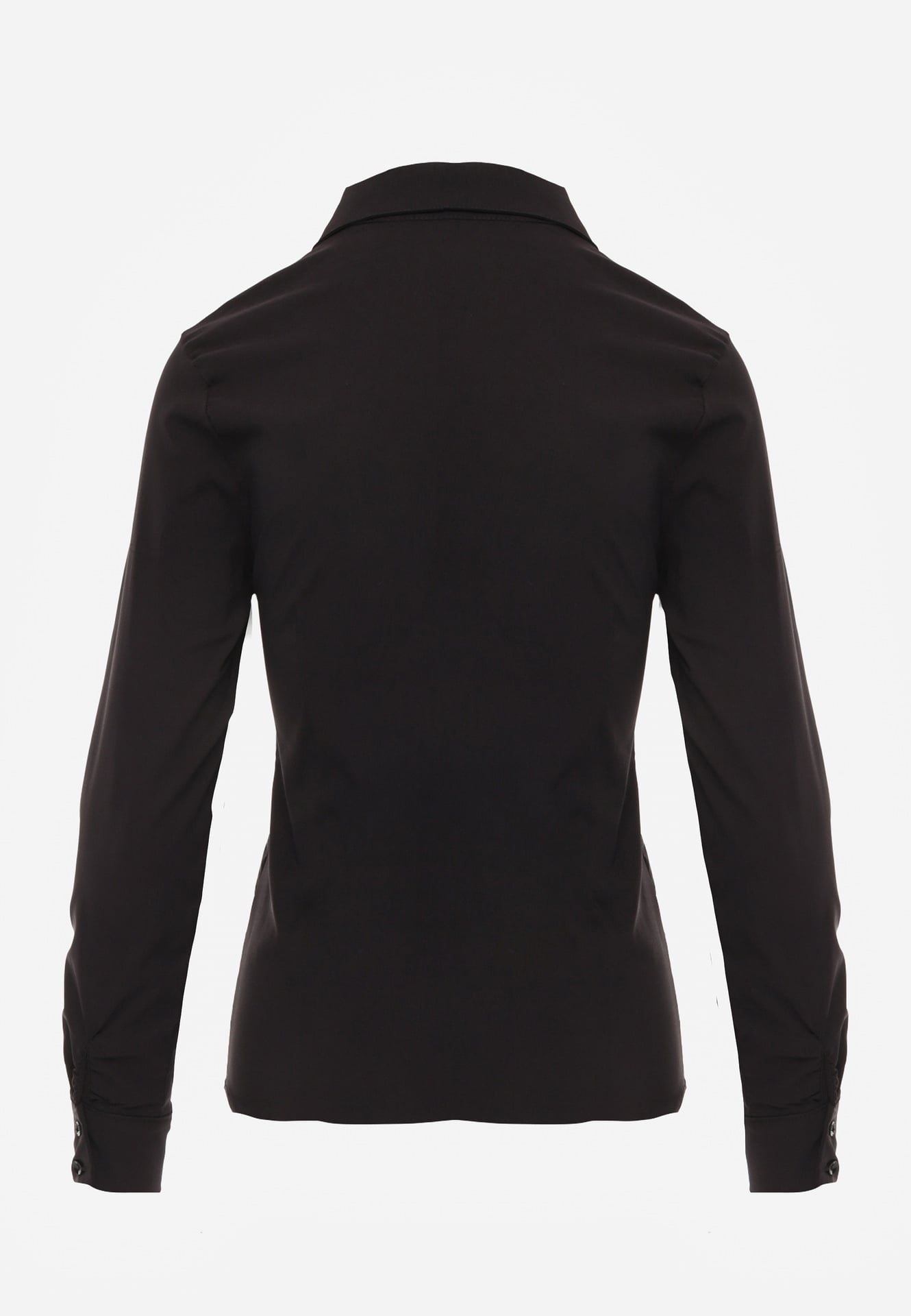 Czarna Gładka Koszula Zapinana na Guziki Hejora