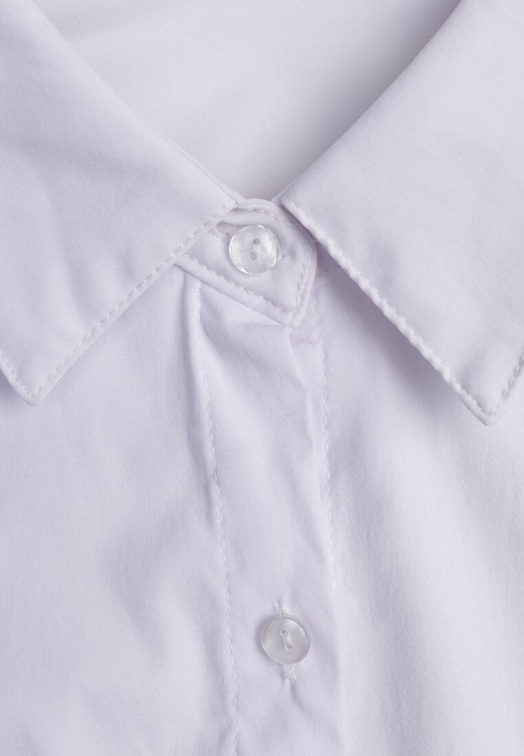 Cămașă albă netedă cu butoni Hejora